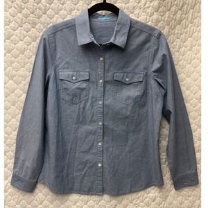 J.‎ McLaughlin Long Sleeve Button Down Demin Shirt Size Medium